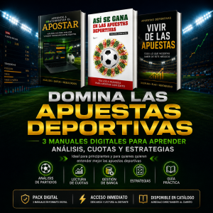 PACK DIGITAL | Domina las Apuestas Deportivas 3 manuales para aprender análisis, cuotas y estrategias